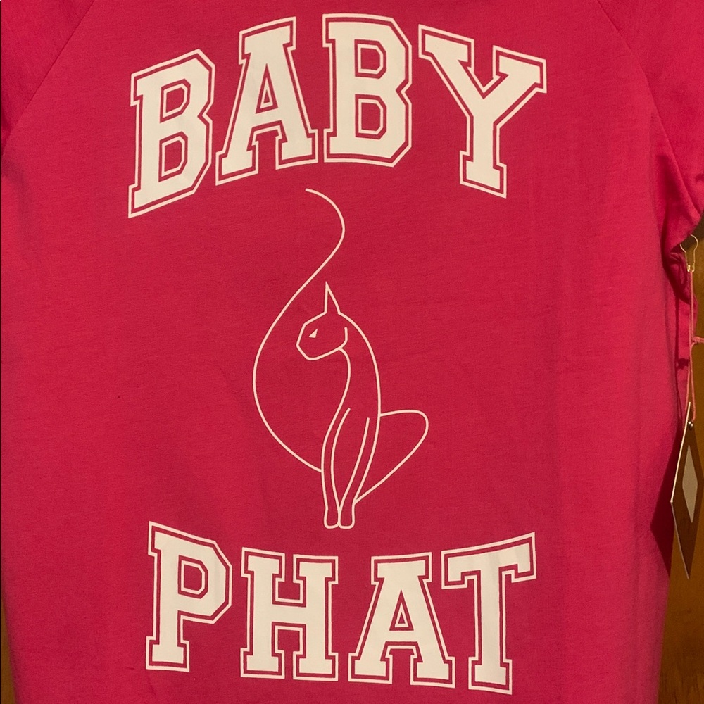 NWT Baby Phat Size L Pink/White Logo Top - Picture 6 of 7